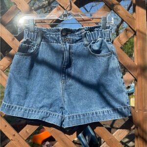 Forever 21 Medium Blue Paperbag Waist Denim Shorts
